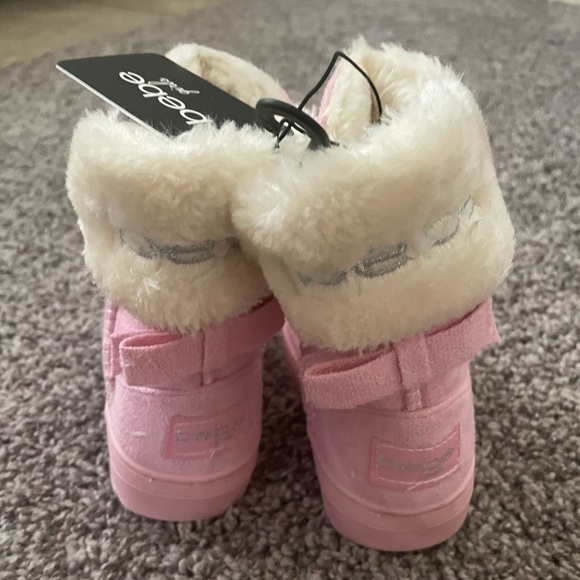 bebe kids faux fur trim boot pink New - Picture 7 of 10